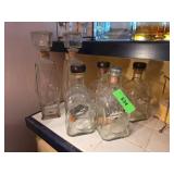 Glass Decanters With Metal Labels and Decorative S