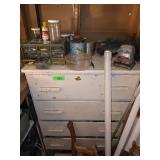 Metal Dresser with Hardware Contents and Damaged B