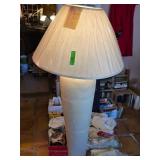 Decorative Floor Lamp With Textured Base and Fabri