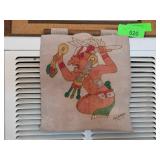 Handcrafted Leather Wall Hanging Depicting Mayan-I