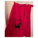 Red Poodle Circle Skirt with Applique Design