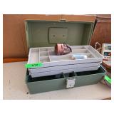 Plano Green Plastic Fishing Tackle Box with Assort