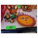 Hand-Painted Ceramic Sun Wall Plaque