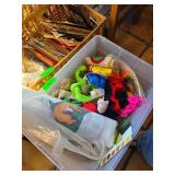 Plastic Storage Container With Embroidery Supplies