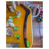 Handcrafted Wooden Boomerang with Decorative Carvi
