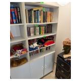 White Laminate Bookcase With Doors, No Contents