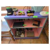 Decorative Items, Books, and Desk Lamp
