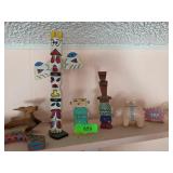 Wooden Folk Art Figures and Painted Serpent