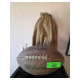 Wilson Football with Leather Drawstring Bag
