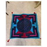 Handcrafted Textile Wall Hanging with Geometric Pa