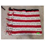 Handwoven Red, Black, and White Geometric Patterne