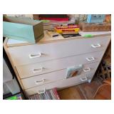 White Four-Drawer Dresser with Contents