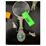 Silver-Toned Magnifying Glass with Decorative Hand