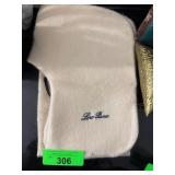 Loro Piana White and Blue Cashmere Eye Mask with P