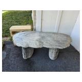 Concrete Garden Bench with Faux Wood Grain Design