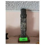 Carved Stone Figurine With Geometric Designs on Wo