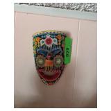 Handcrafted Beaded Decorative Mask with Vibrant Pa