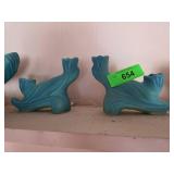 Van Briggle Blue Wave Candlesticks Pair