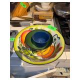 Enamel Bowls and Accessories with Floral Design