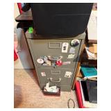 Metal Filing Cabinet with Three Drawers and Sticke