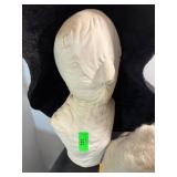 Neutral Fabric-Covered Mannequin Head Form