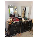 Full Bed Frame with Genuine Mahogany Mirror and In