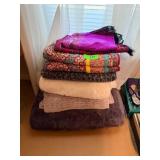Blanket and Throw Lot With Multi-Color Designs