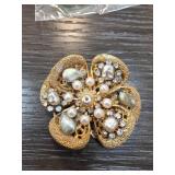Hattie Carnegie Floral Costume Jewelry Brooch with