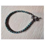 Sterling Silver and Turquoise Beaded Bracelet