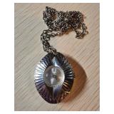 Geneva Silver-Tone Pendant Watch with Chain