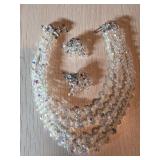 Multi-Strand Aurora Borealis Crystal Necklace and