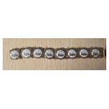 Sterling Silver Link Bracelet with Scenic Engravin
