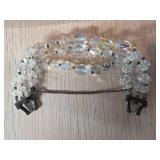 Three-Stranded Crystal Beaded Necklace with Black