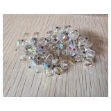 Aurora Borealis Crystal Beaded Clip-On Earrings wi