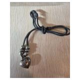 Sterling Silver Heart Pendant on Leather Cord