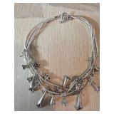 Sterling Silver Multi-Strand Necklace with Floral