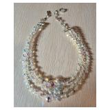 Multi-Strand Aurora Borealis Crystal Bead Necklace