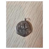 Ancient Silver Coin Pendant with Engraved Symbols