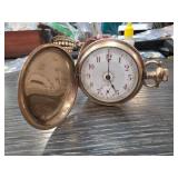Elgin Pocket Watch with Gold-Tone Case and Decorat