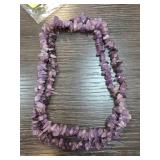Amethyst Chip Bead Necklace Set in Purple Tones