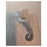 Sterling Silver Brooch with Intricate Scroll Desig