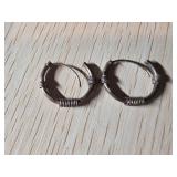Sterling Silver Hoop Earrings with Wire Wrap Detai