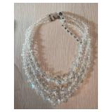 Multi-Strand Crystal Bead Necklace with Aurora Bor