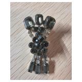 H Pomerantz Silver-Toned Rhinestone Pendant Brooch