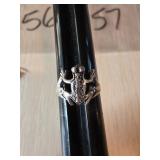 Sterling Silver Frog Design Ring, Size 7.5