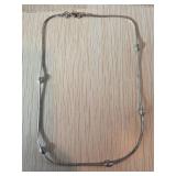 Sterling Silver Chain Necklace with Beaded Accents