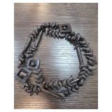 Metal Necklace With Bird and Geometric Decorative