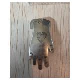 Sterling Silver Hand-Shaped Pendant with Heart Eng