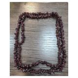 Multiple-Strand Red Garnet Chip Bead Necklace