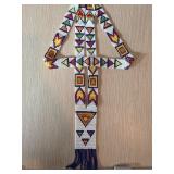 Handmade Beaded Necklace With Geometric and Face P